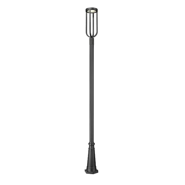 Z-Lite Leland Outdoor Post Mounted Fixture, 1-Light, 10 In.W x 117.75 In.H, Sand Black/Sand Blast 5005PHB-5011P-BK-LED - main